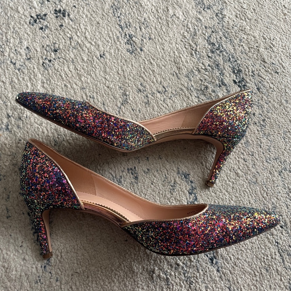 J.Crew Size 9 Glitter Multicolor Colette D’Orsay Heels - Picture 1 of 5